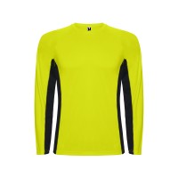 Футболка "Shanghai " мужская с длинным рукавом, неоновый желтый/черный