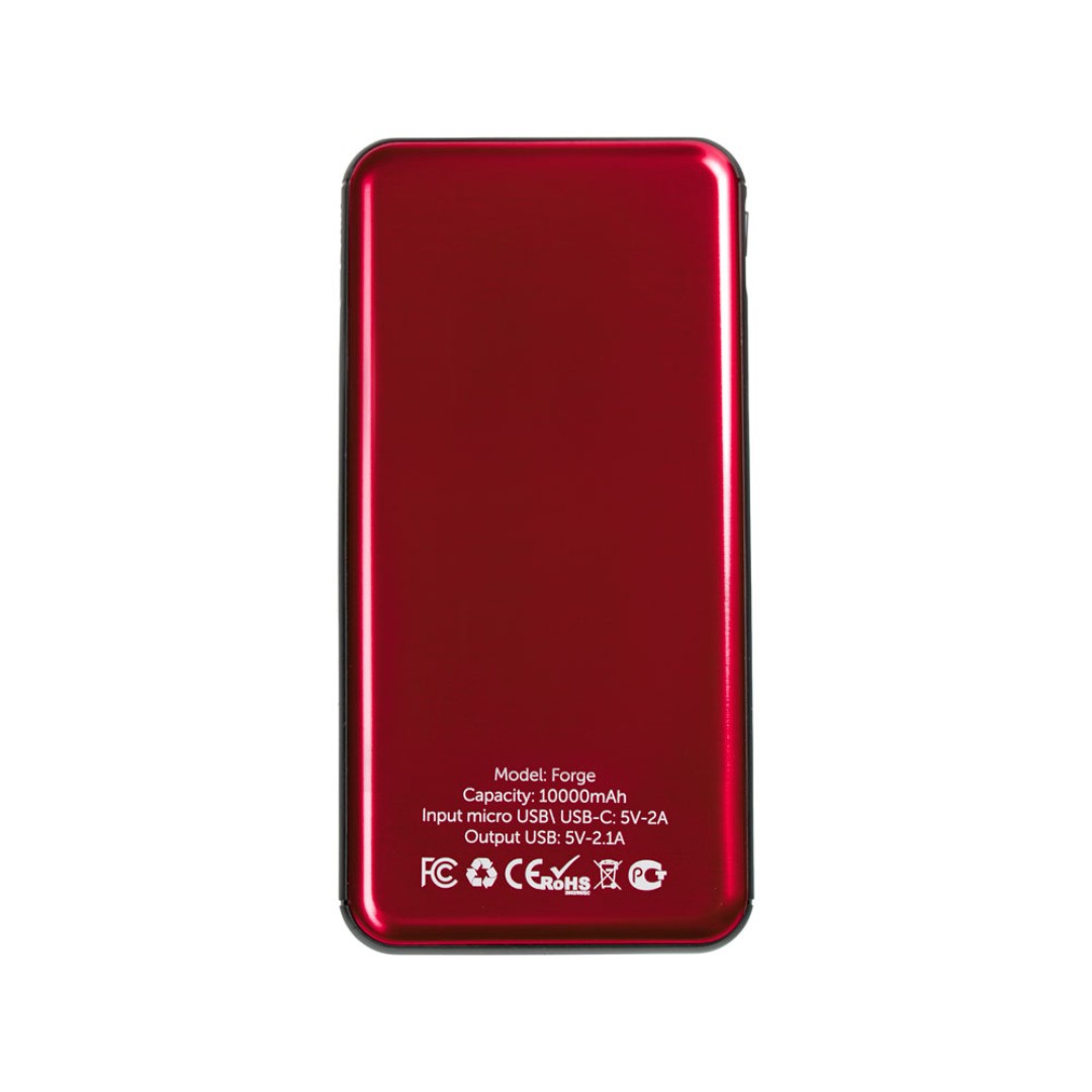 Внешний аккумулятор «Forge» v.2, металл, 10000mah, красный