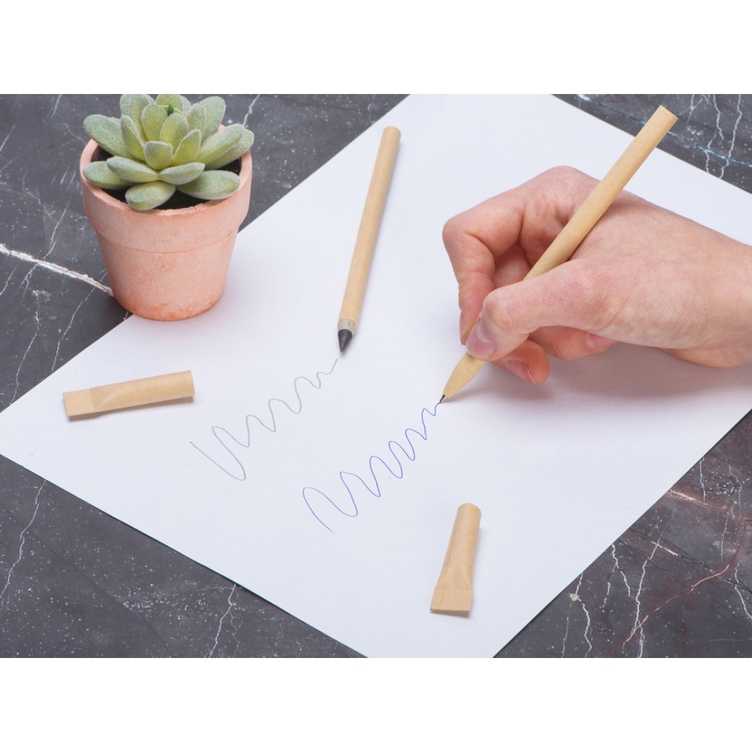 Набор из ручки и вечного карандаша из переработанной бумаги "Recycled Duo", натуральный