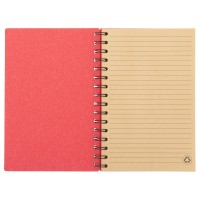Блокнот на спирали в картонной обложке с переработанной бумагой "Mania", красный