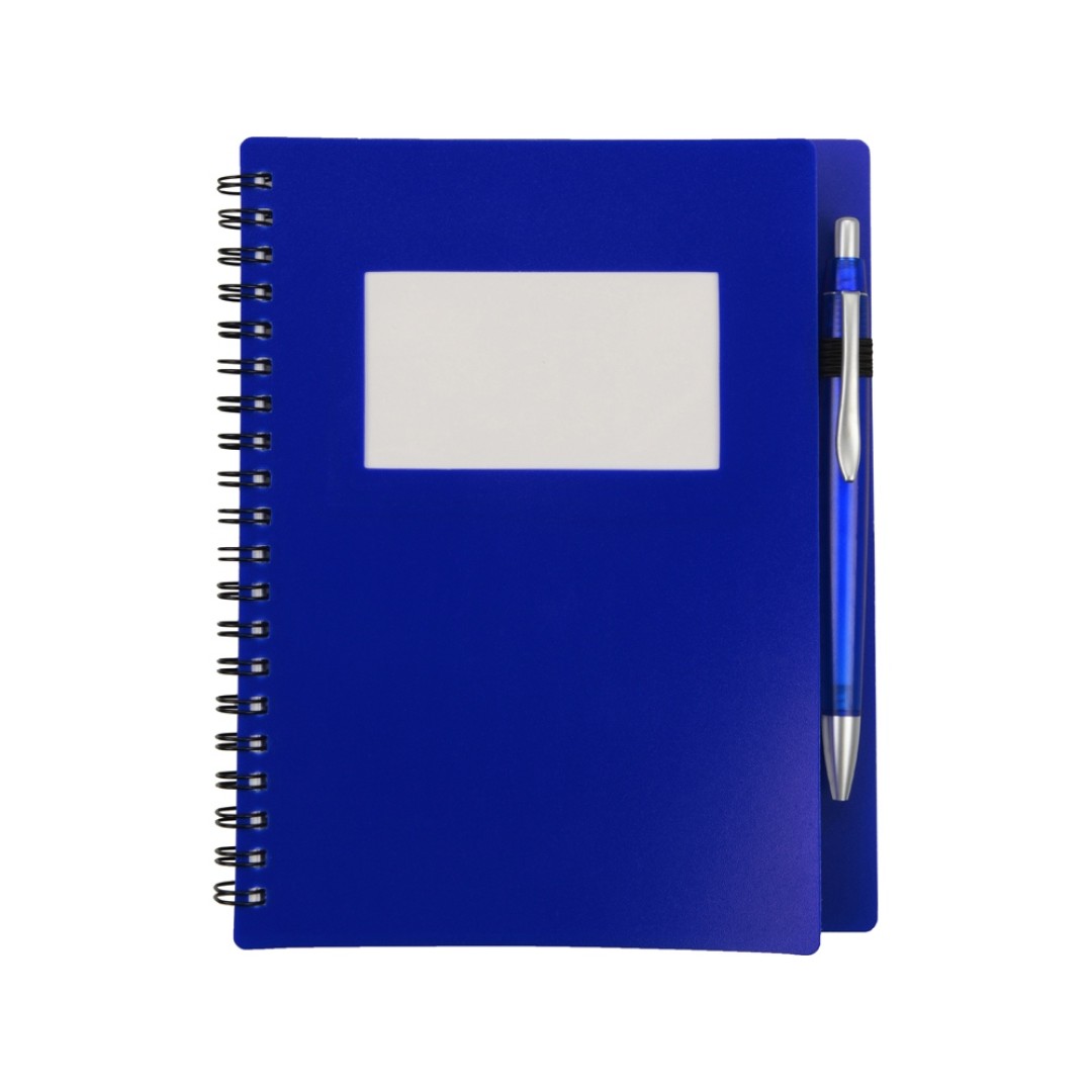Блокнот "Контакт" с ручкой, синий (Р)