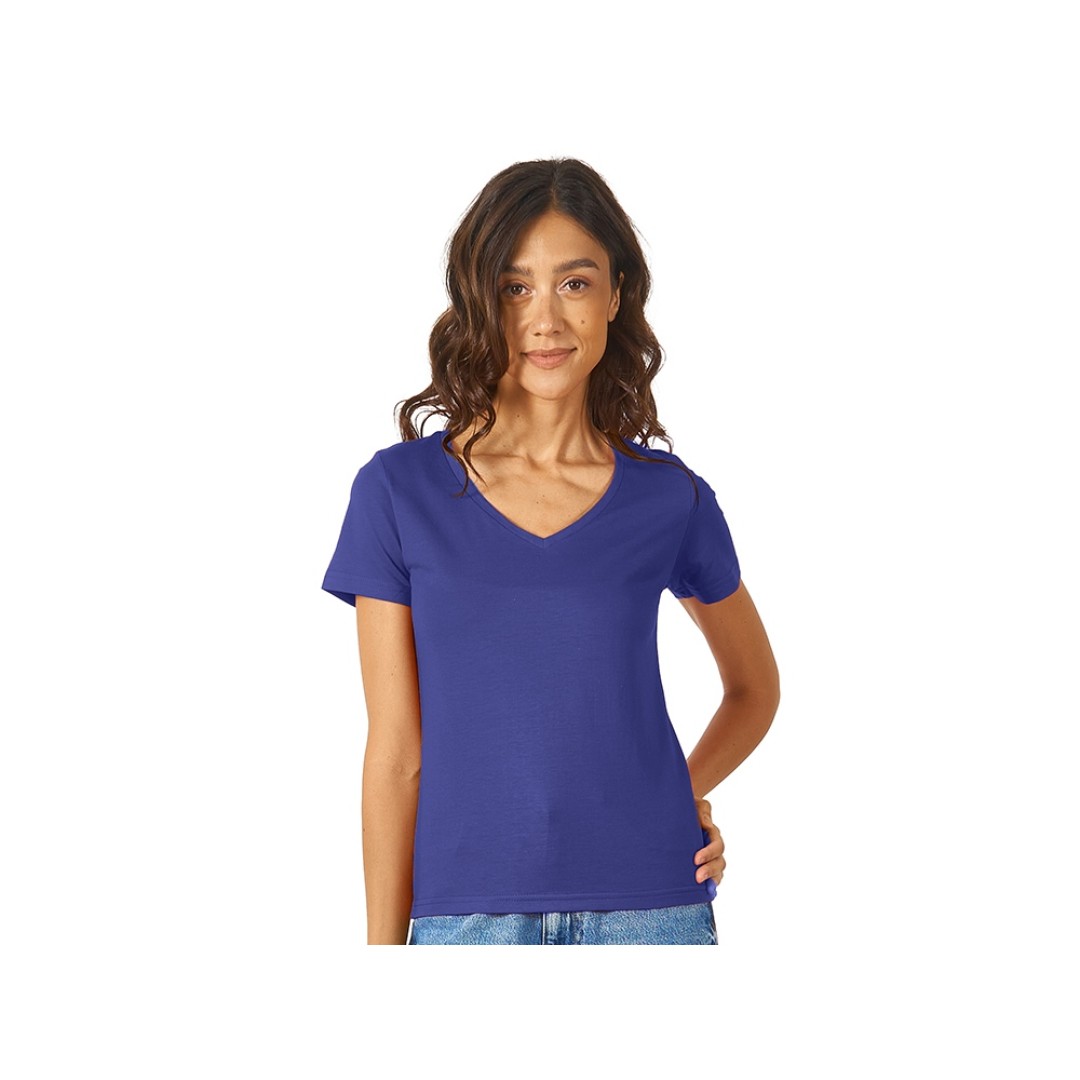 Футболка "Heavy Super Club" женская с V-образным вырезом, кл. синий