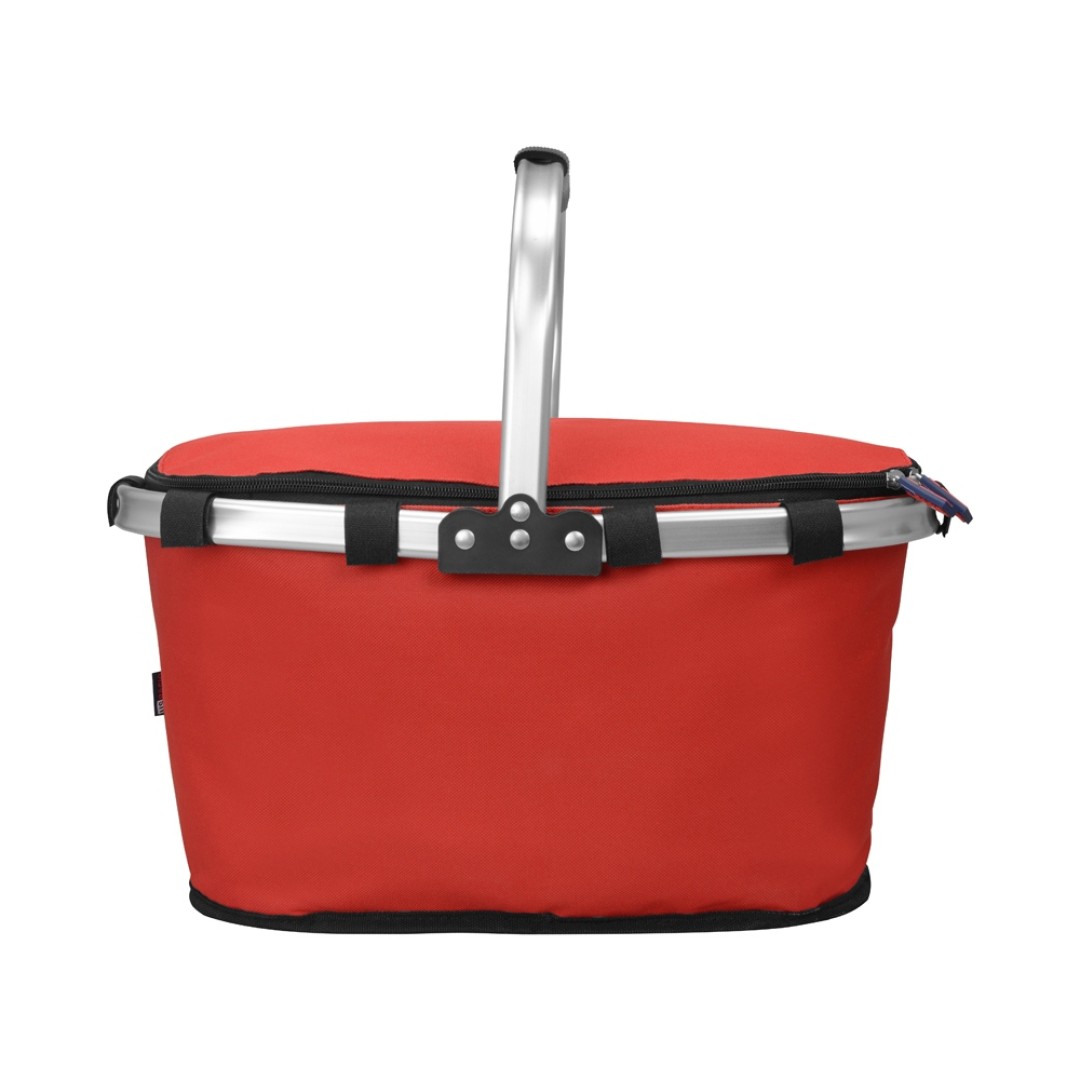 Изотермическая сумка-холодильник "FROST" складная с алюминиевой рамой, красный (Р)