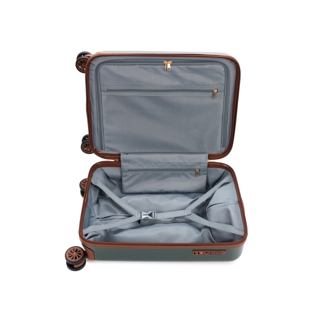 Чемодан BUGATTI Amelia, зеленый, поликарбонат / АБС-пластик, 32х22х53 см, 30 л