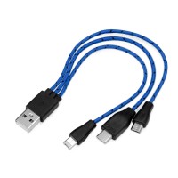 Набор с наушниками и зарядным кабелем 3-в-1 "In motion", синий