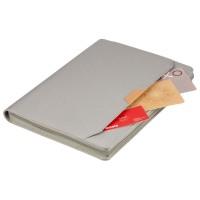 Портфолио А4 из RPET на молнии "Harvey", 40 л FSC бумаги, серый