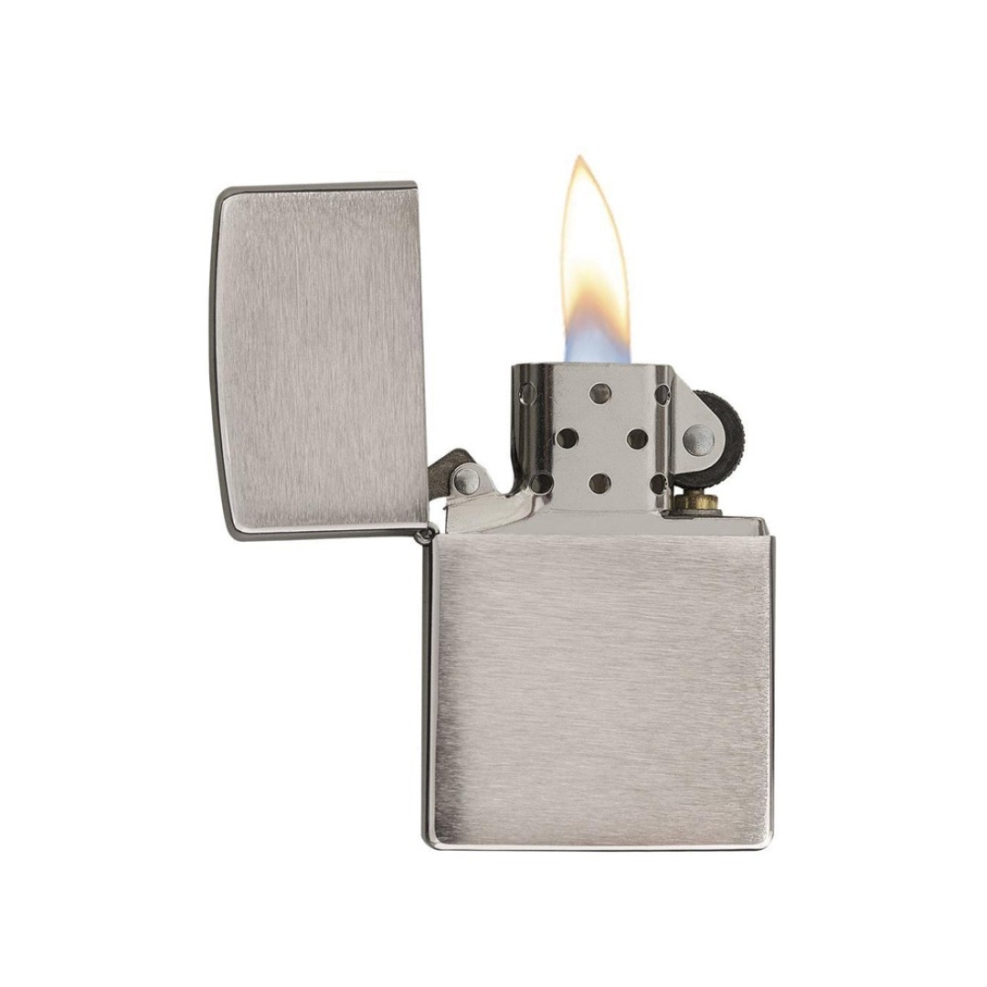 Зажигалка ZIPPO Classic с покрытием Brushed Chrome, латунь/сталь, серебристая, матовая, 38x13x57 мм