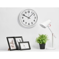 Пластиковые настенные часы  диаметр 30 см "White Mile", белый