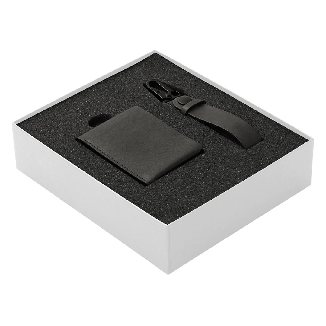 Подарочный набор Long River: кошелек, ремешок для ключей (без лого Long River), белая коробка