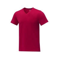 Somoto Мужская футболка с коротким рукавом и V-образным вырезом , красный