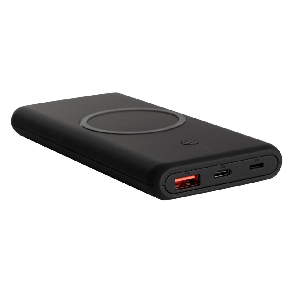 Внешний беспроводной аккумулятор c QC/PD "Reload", 10000 mAh, черный (Р)