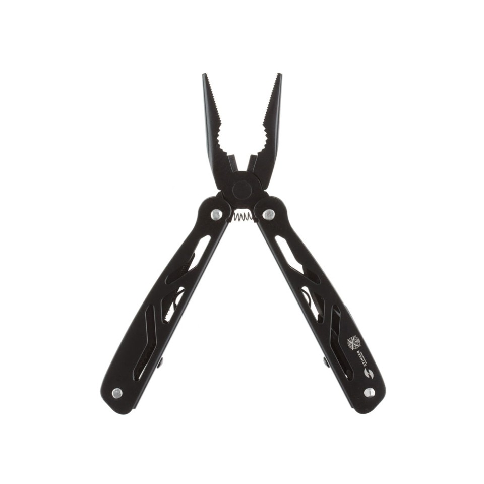 Мультитул Stinger, 100x35 мм, 12 функций, сталь/алюминий, чёрный, в комплекте нейлоновый чехол