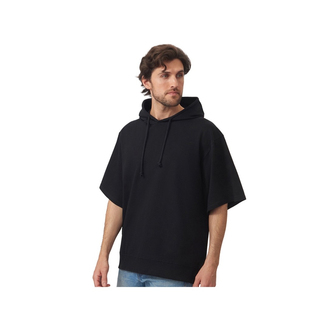 Худи оверсайз с коротким рукавом «Warsaw» унисекс, черный