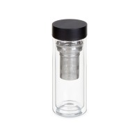 Стеклянная термобутылка "Glassir", 500мл, черный