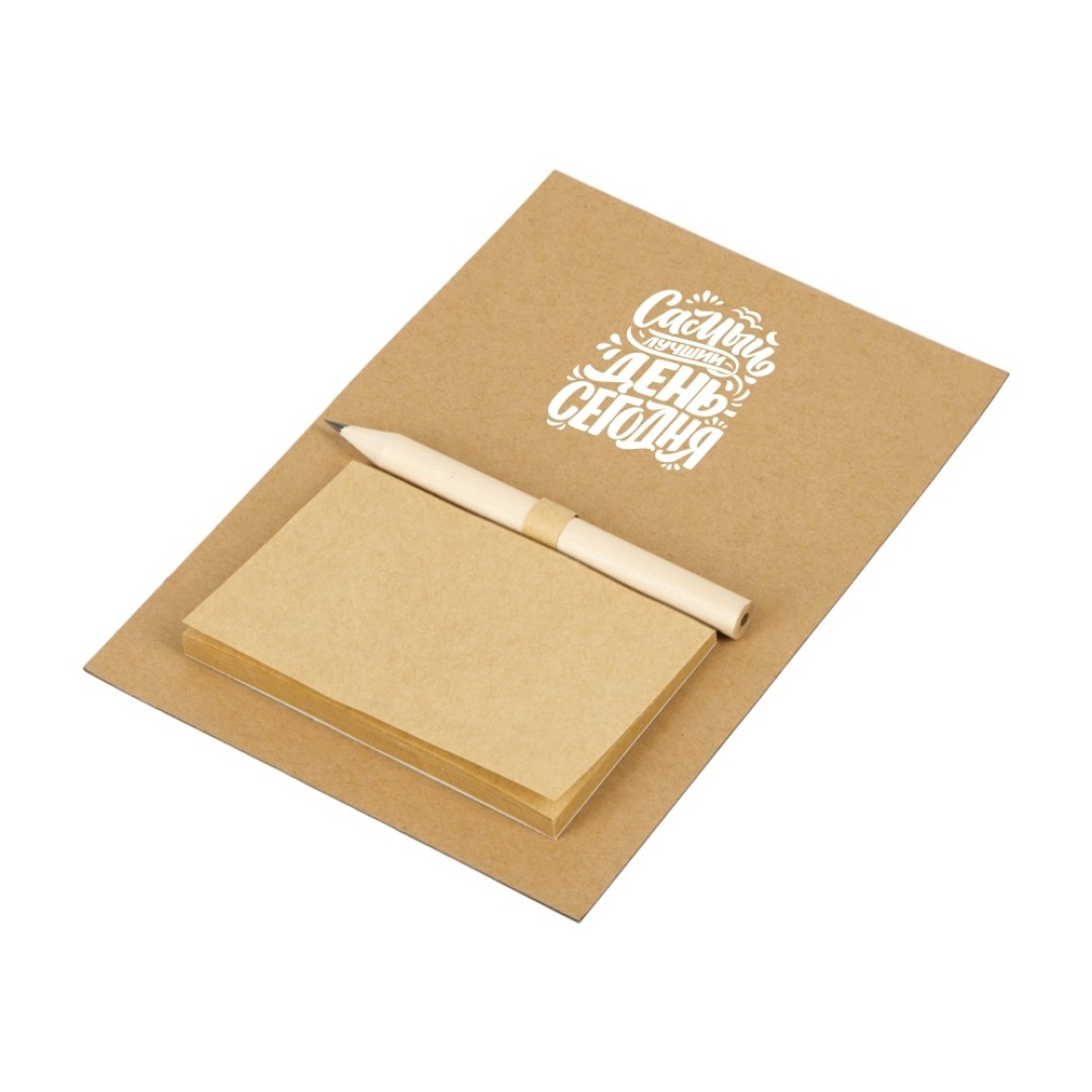 Магнит с блокнотом и карандашом для заметок "Magny", натуральный