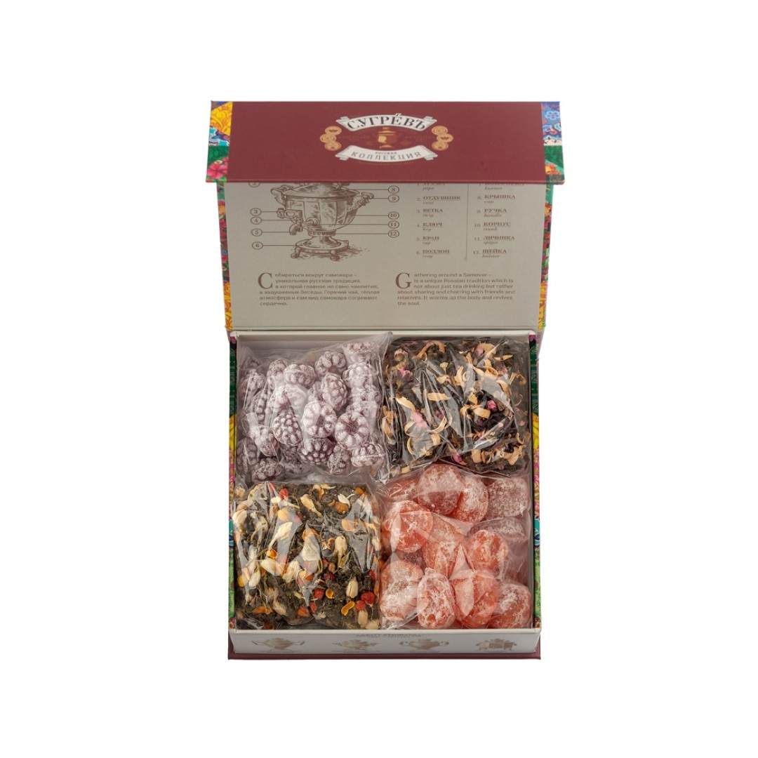 Подарочный набор c купажами чая и сладостями "Весенние птицы"