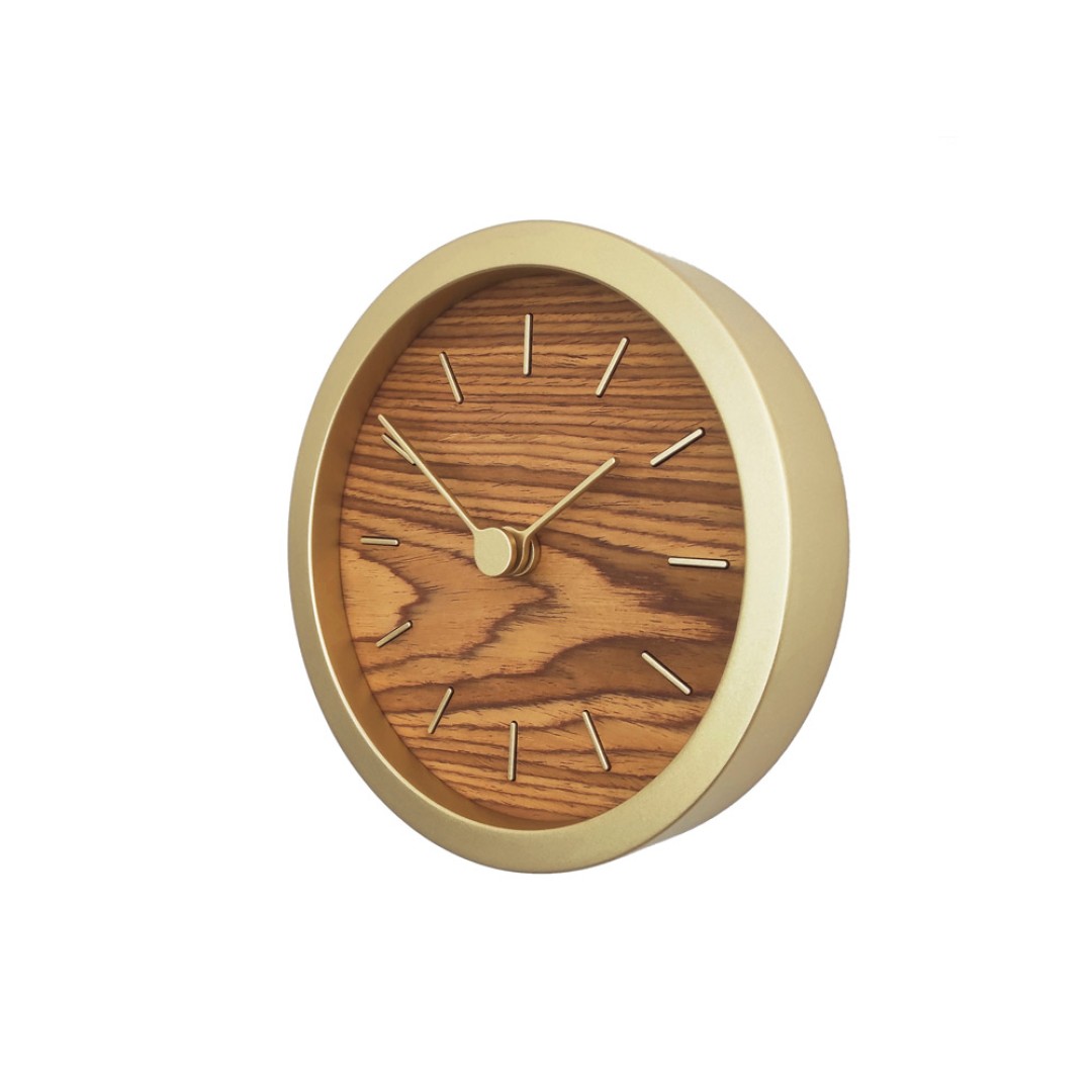 Часы настенные "Gracie" XS, натуральные с золотистым