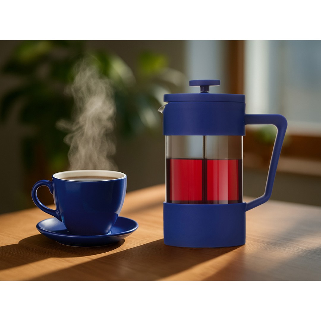 Пластиковый френч-пресс "Intense", 600мл, темно-синий