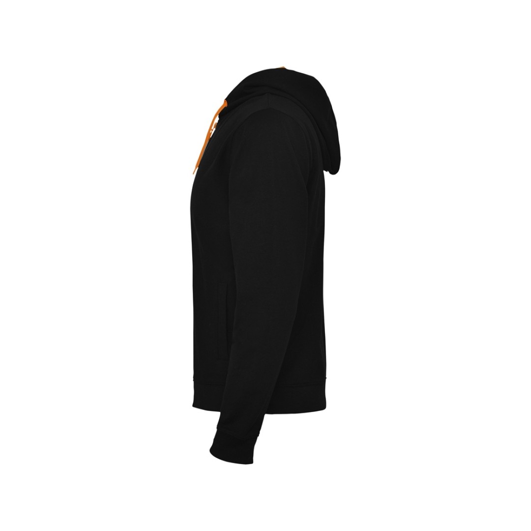 Толстовка на молнии "Fuji", черный/неоновый оранжевый