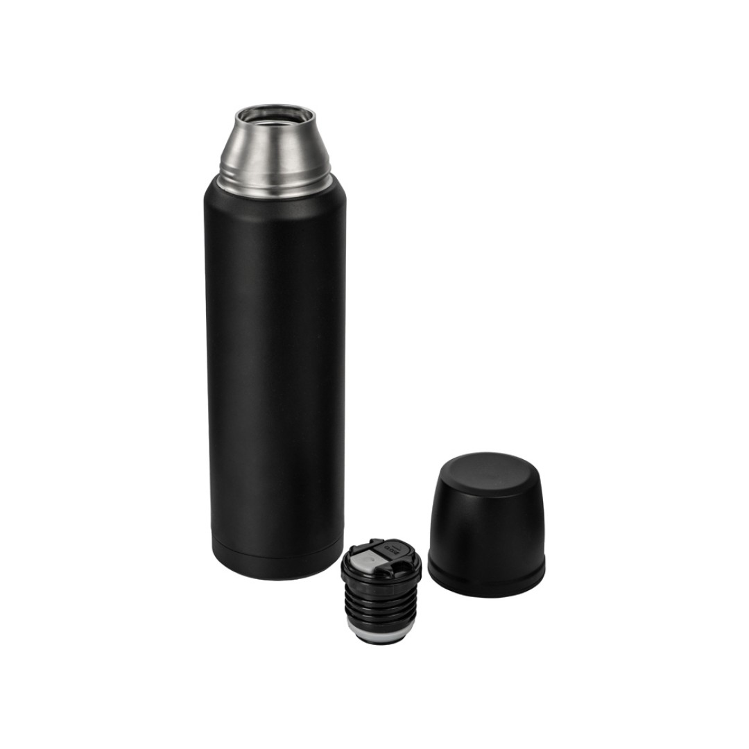 Термос с чашей и двойными медными стенками "Stern", 1 л, черный