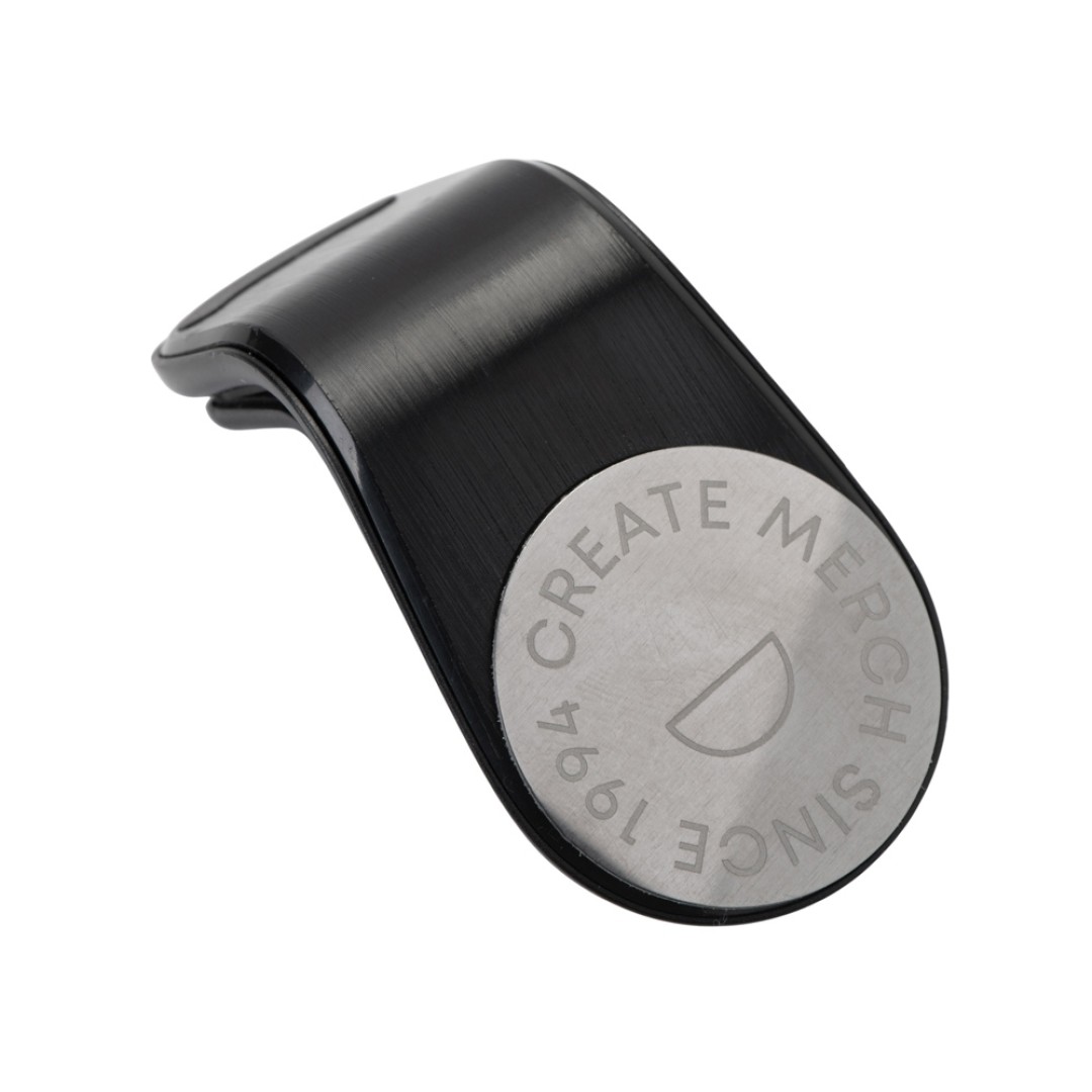 Магнитный держатель для телефона "Magrip", черный (гравировка)