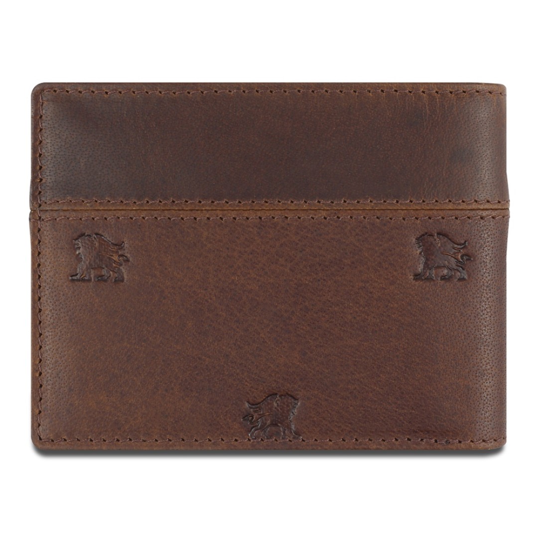 Портмоне Mano "Don Leon", натуральная кожа в коричневом цвете, 11 х 8,6 см