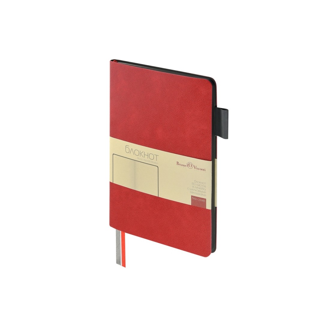 Блокнот А5 "Boston", красный с серым срезом