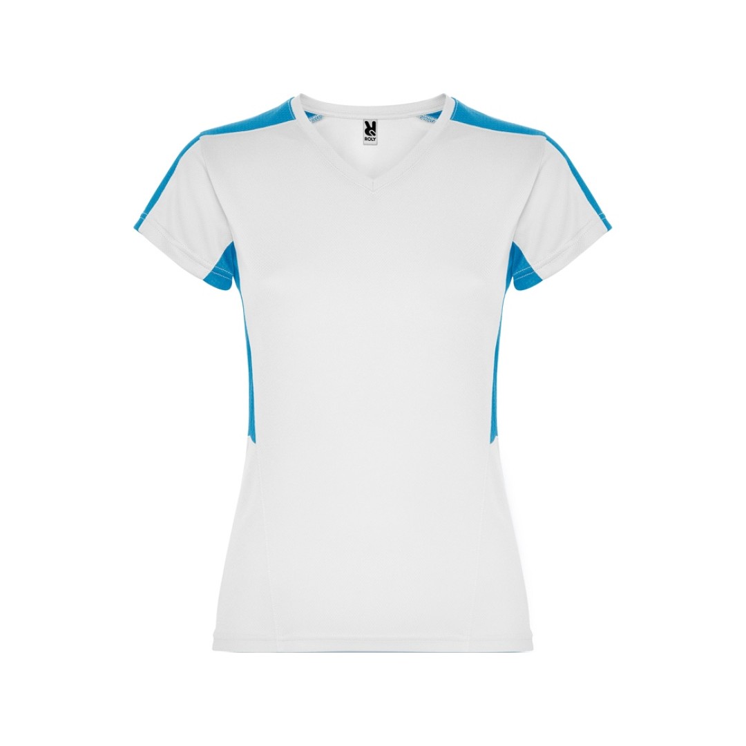 Футболка "Suzuka" женская, белый/бирюзовый