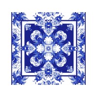 Набор: платок «Гжель» и свеча «Птица счастья»