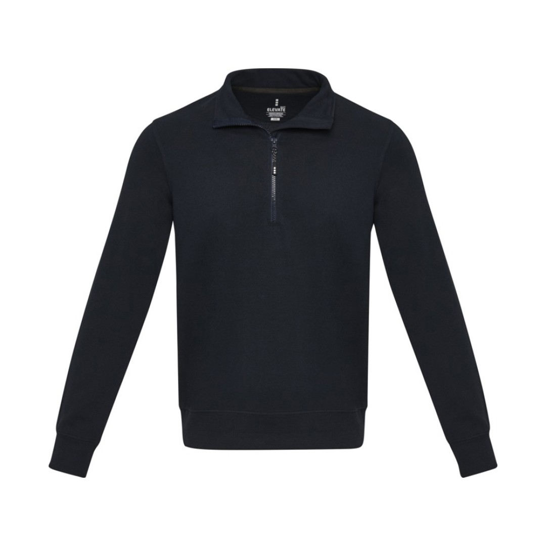 Tin унисекс-свитер с молнией на четверть из переработанных материалов Aware™ - Темно - синий