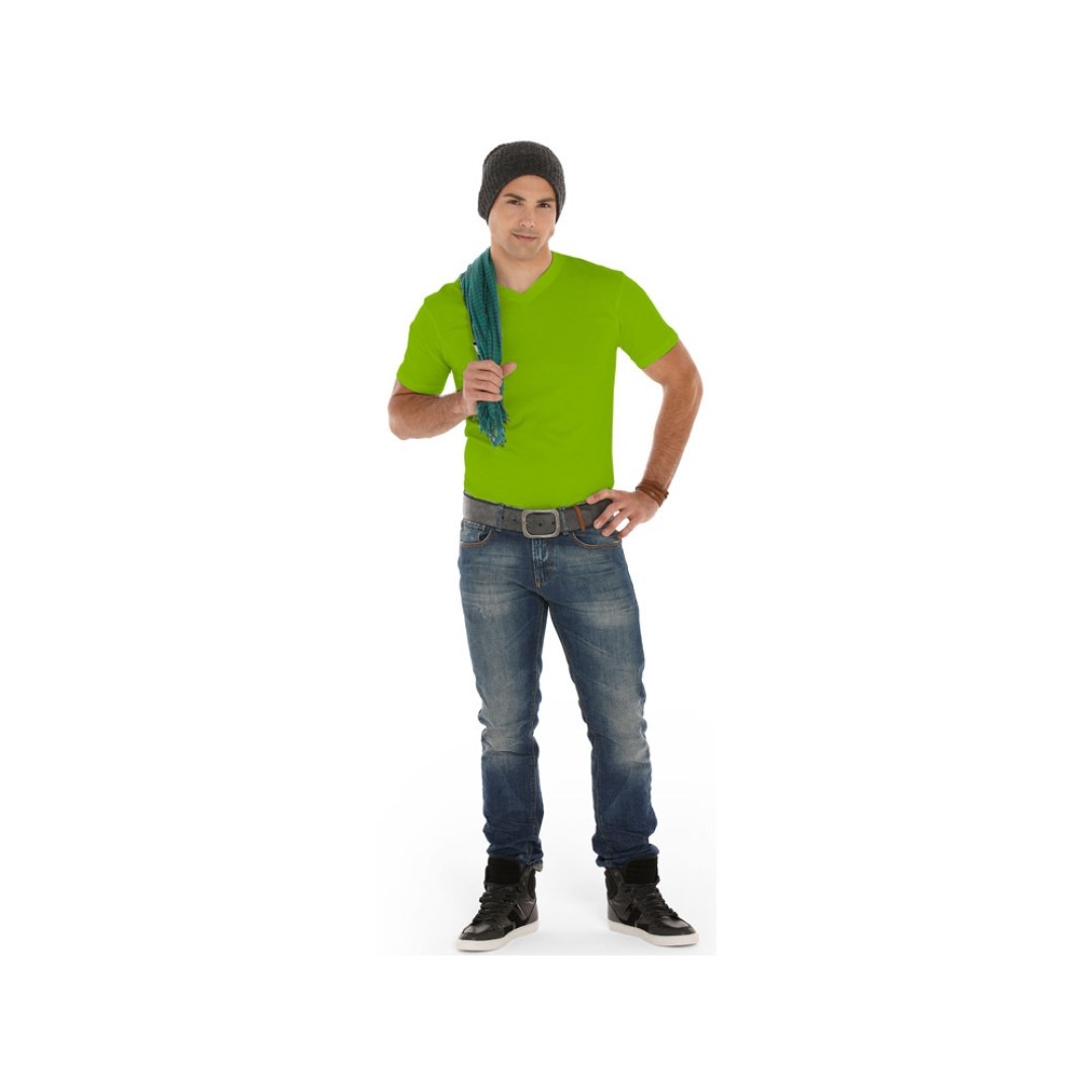 Футболка "Heavy Super Club" мужская с V-образным вырезом, зеленое яблоко