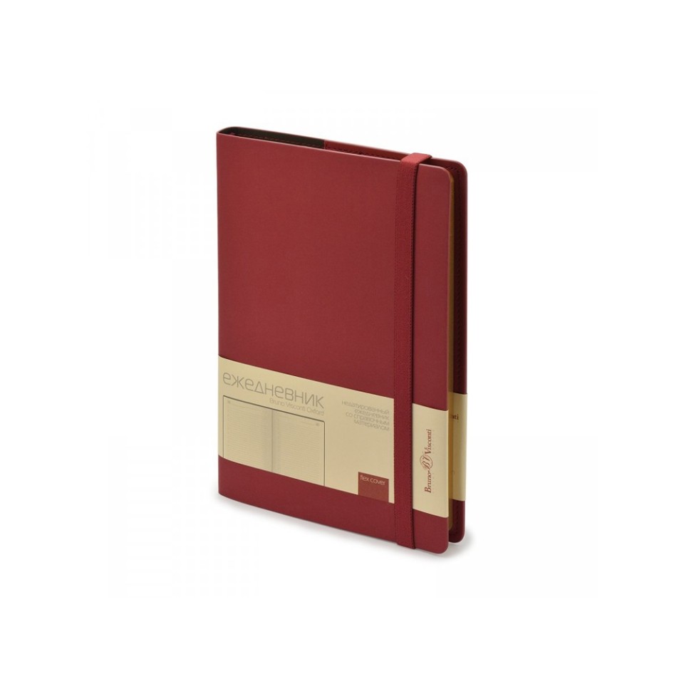 Ежедневник недатированный А5  "Oxford", бордовый