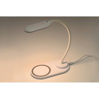 Настольный светильник с беспроводной зарядкой "Flamp", белый