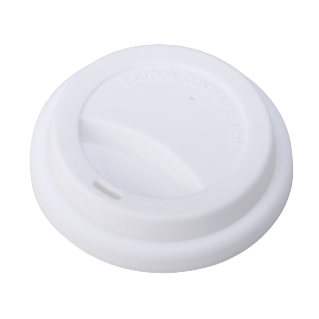 Стакан с силиконовой крышкой "Cafe", белый