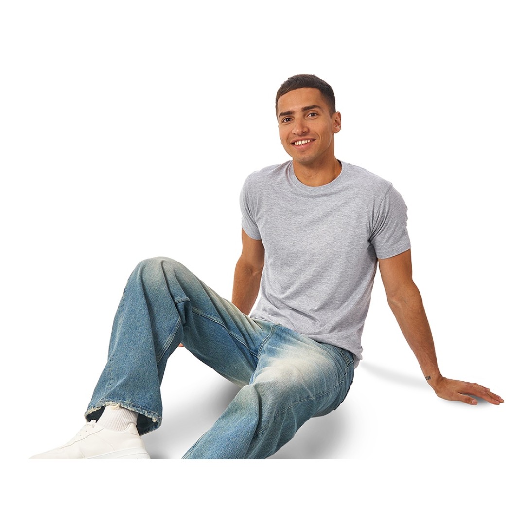 Футболка "Super Club" мужская, серый меланж