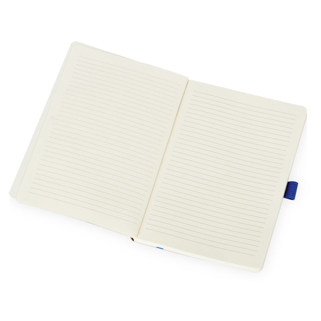 Блокнот "Sevilia Soft", гибкая обложка из крафта A5, 80 листов, крафтовый/синий