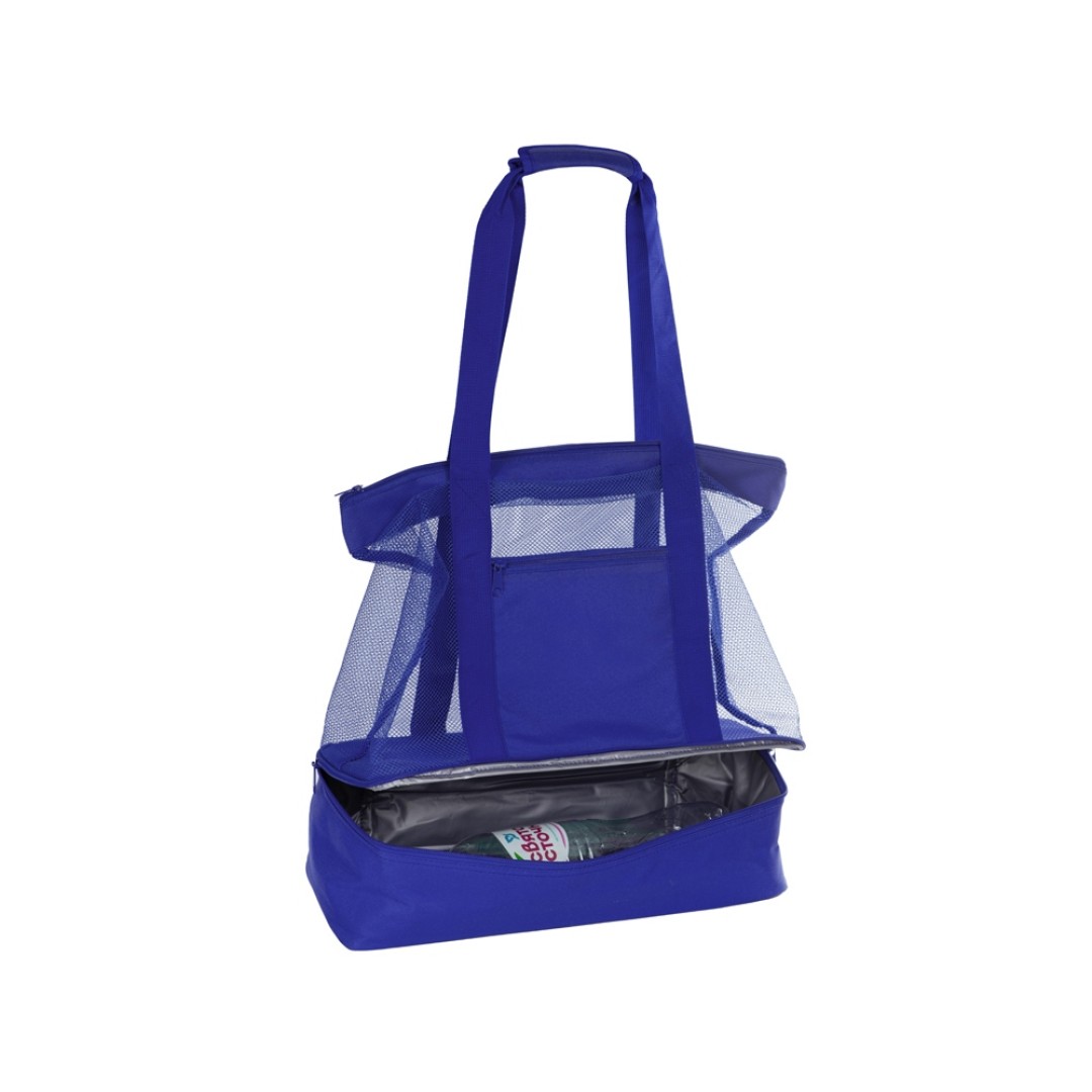 Сумка для шопинга и пляжа «Coolmesh» с изотермическим отделением внизу, синий
