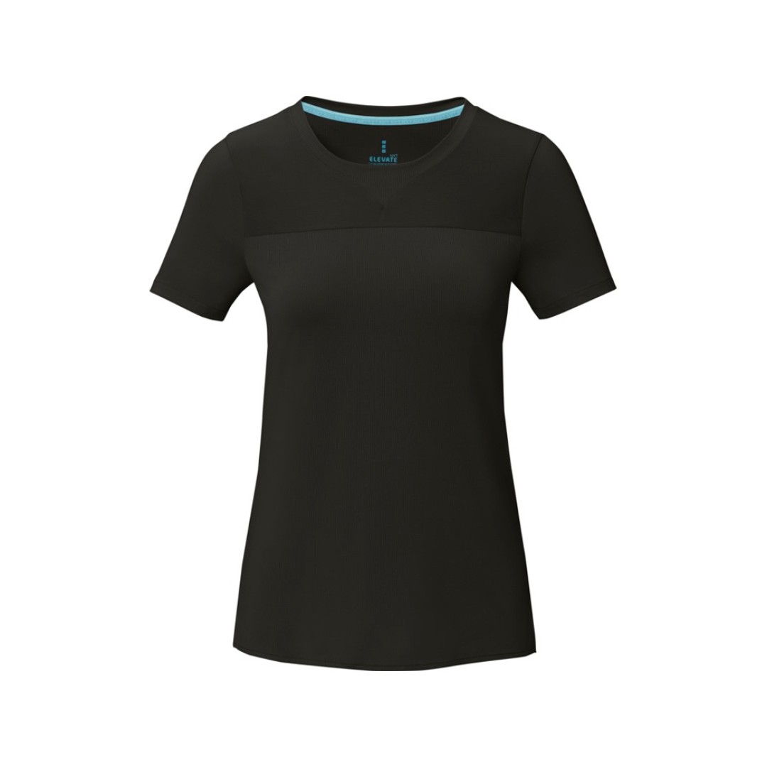 Borax Женская футболка с короткими рукавами из переработанного полиэстера согласно стандарту GRS с отличным кроем - сплошной черный