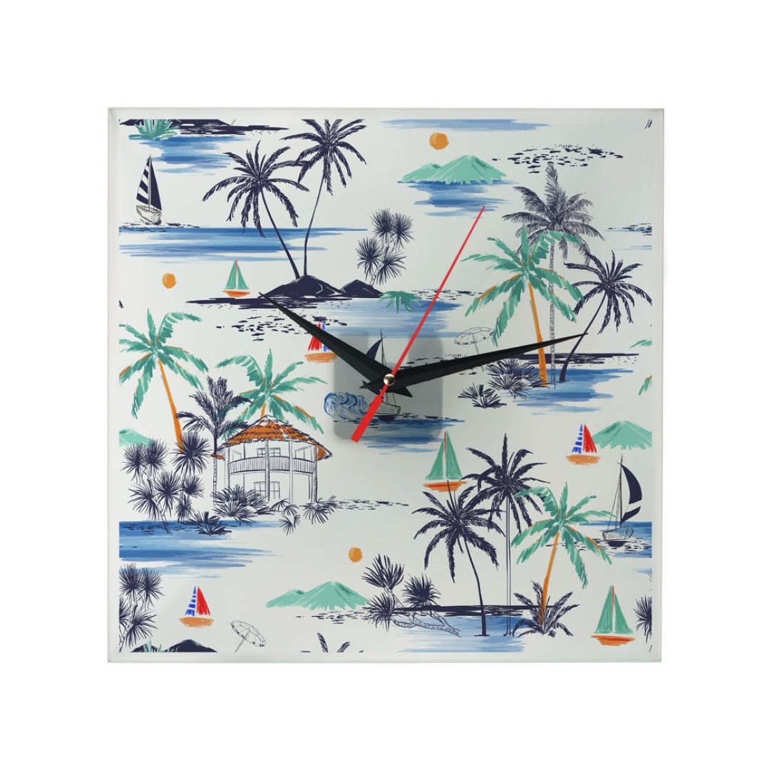 Часы настенные квадратные из стекла 28х28 см «Nile»