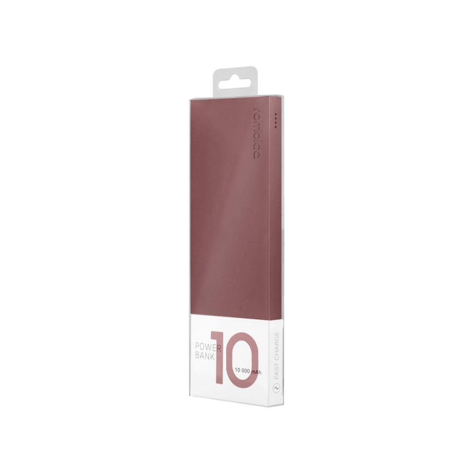 Внешний аккумулятор Rombica NEO ARIA Claret, 10000 мАч, Soft-touch, PD, QCharge, Type-C, бордовый (Р)
