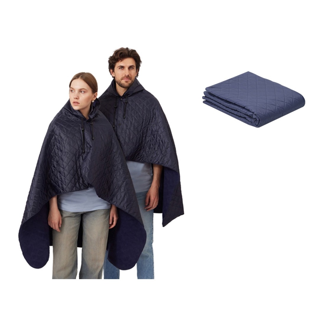 Пончо Cappy с капюшоном на липучке в мешке, темно-синий