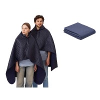 Пончо Cappy с капюшоном на липучке в мешке, темно-синий