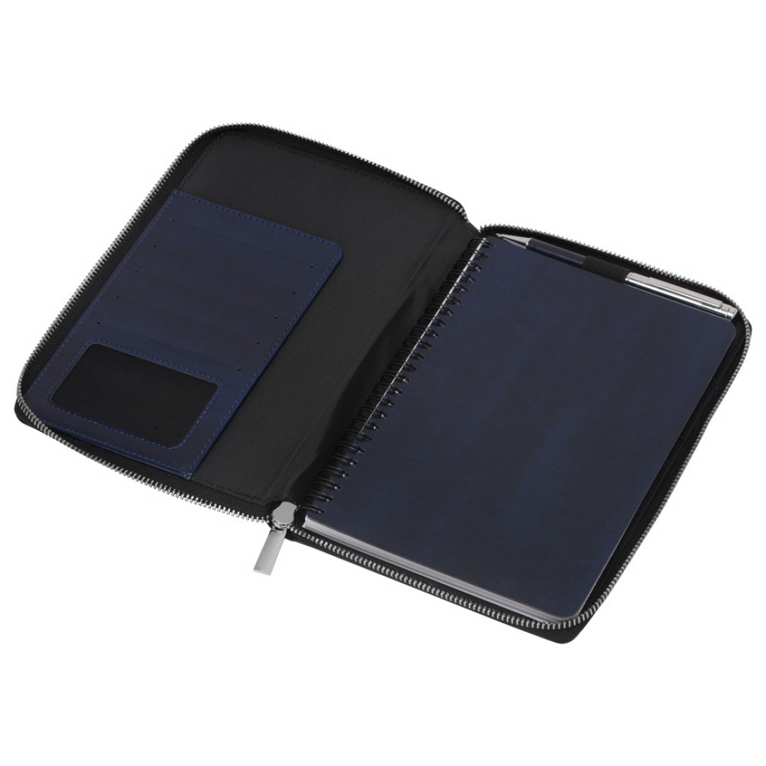 Бизнес-блокнот на молнии А5 «Fabrizio», 80 листов, темно-синий