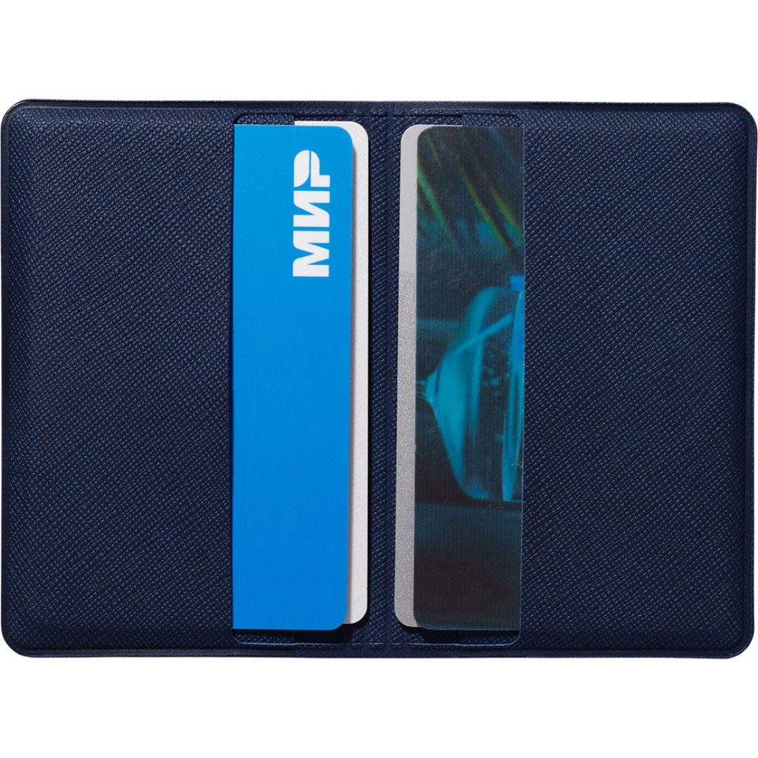 Футляр-книжка на 4-е карты с RFID "Favor", темно-синий
