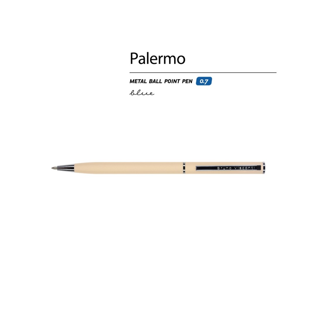 Ручка металлическая шариковая «Palermo», софт-тач, 0,7 мм,  пудровый