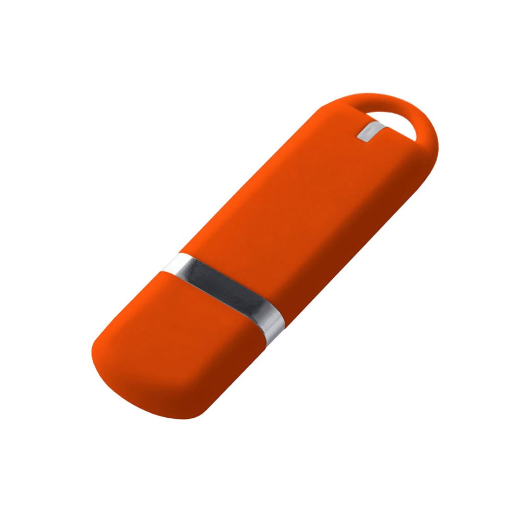 USB-флешка на 64 ГБ 3.0 USB, с покрытием soft-touch, оранжевый