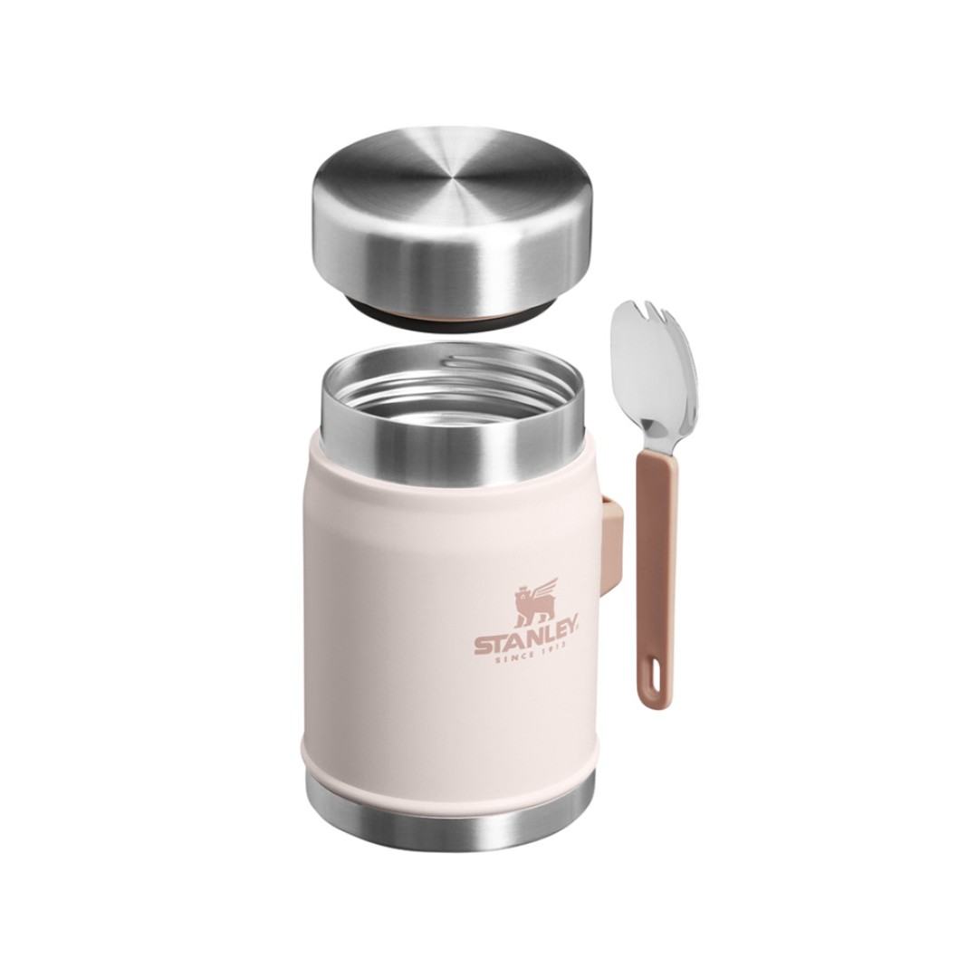 Банка для еды объемом 400 мл с ложкой-вилкой Stanley Legendary - Light pink