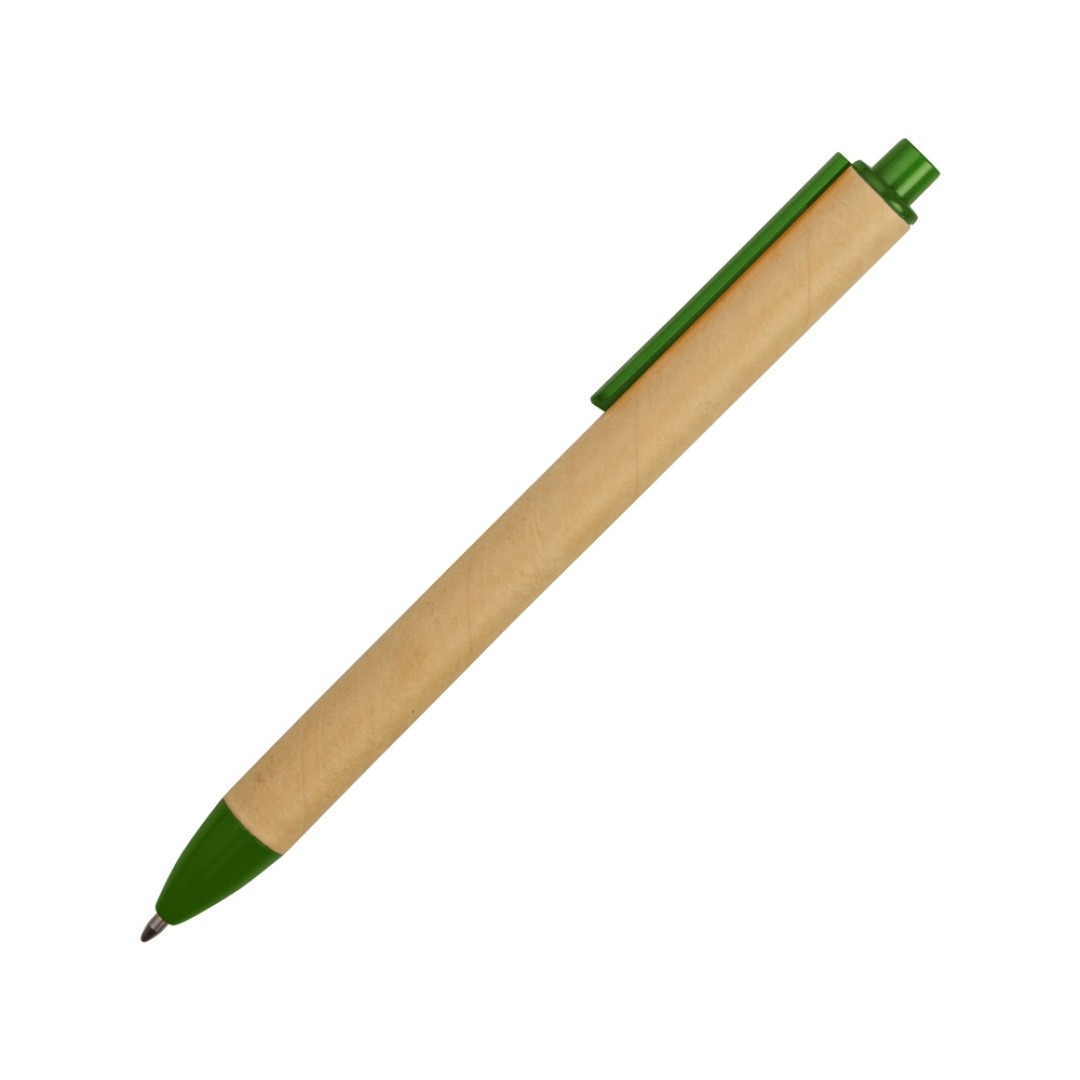 Ручка картонная пластиковая шариковая «Эко 2.0», бежевый/зеленый