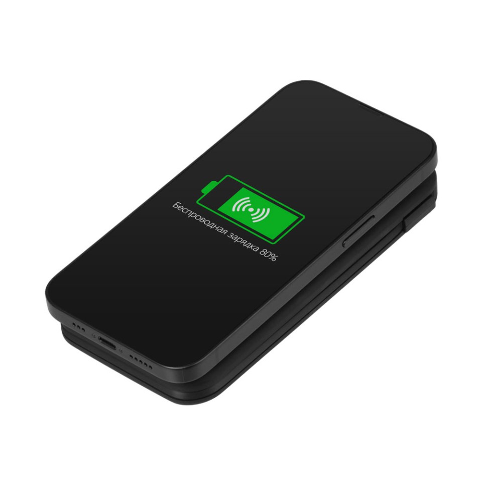 Внешний беспроводной аккумулятор с подсветкой лого «Astro», 10000 mAh, черный