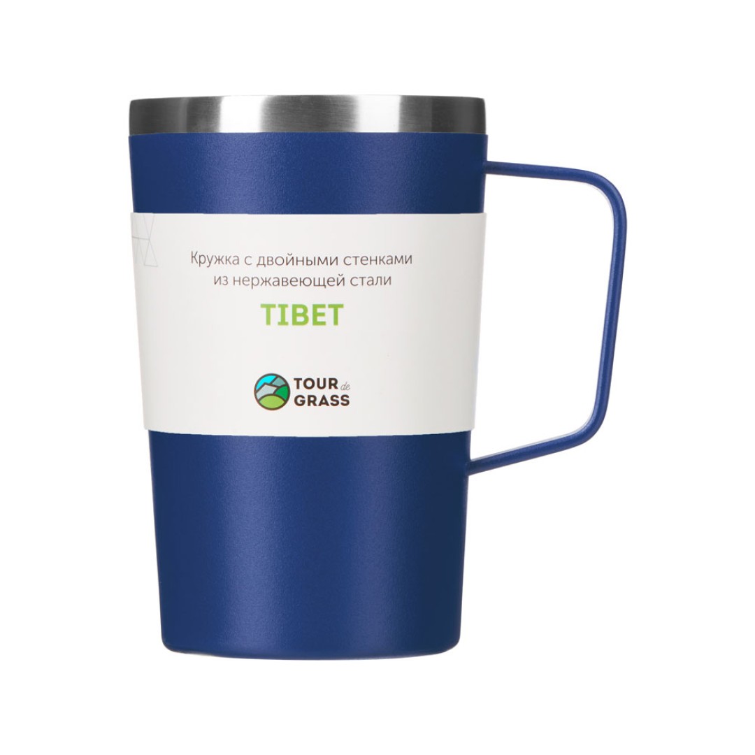 Стальная кружка с двойными стенками и порошковым покрытием "Tibet", нейви